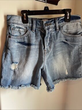 Rip Curl Light Blue Distressed Denim Jean Shorts